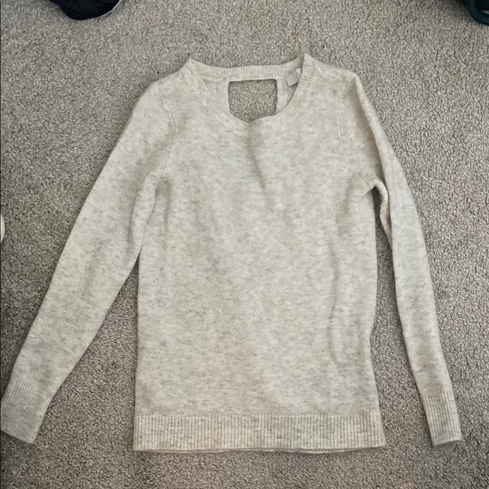 LOFT Light Heather Gray Crew Neck Sweater